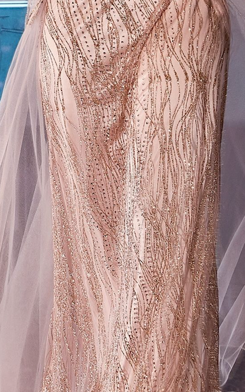 green emerald velvet dress DIVINE GLITTER A-LINE DRESS & TULLE OVERSKIRT CD0152 ROSE GOLD – Luximit