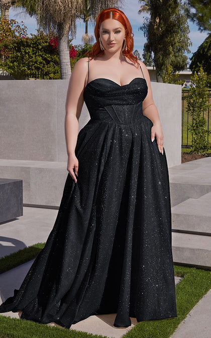 DIVINE GLITTER A-LINE GOWN CD252C BLACK