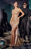 DIVINE FITTED EMBELLISHED GOWN J854 ROSE GOLD