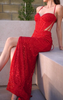 DIVINE FITTED SEQUIN CUT OUT GOWN RED
