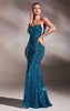 DIVINE STRAPLESS SEQUIN GOWN ROYAL BLUE