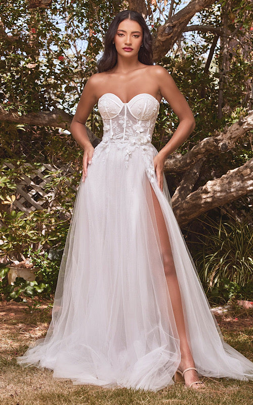 DIVINE STRAPLESS FLORAL BALL GOWN