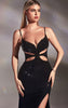 DIVINE FITTED SEXY CUT OUT GOWN WITH RHINESTONES HT117