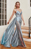 DIVINE SOFT SATIN FITTED GOWN WITH SASH CHAMPAGNE