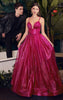 DIVINE LAYERED GLITTER BALL GOWN CD996 RED