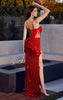 DIVINE FITTED SEQUIN CUT OUT GOWN RED