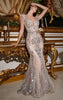 DIVINE FEATHERED MERMAID EVENING GOWN C57 GOLD