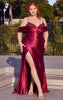 DIVINE FITTED SATIN CORSET GOWN BURGUNDY