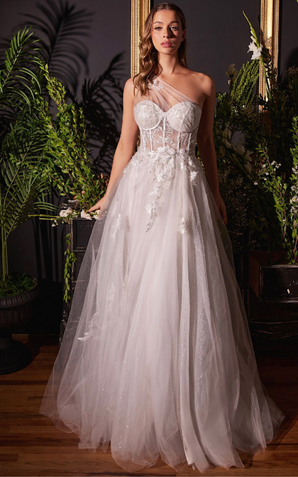ONE SHOULDER A-LINE BRIDAL GOWN BY DEVINE