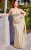 DIVINE CURVE GLITTER CORSET FITTED GOWN CD254C CHAMPAGNE GOLD