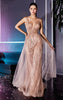 DIVINE GLITTER A-LINE DRESS & TULLE OVERSKIRT CD0152 ROSE GOLD