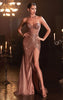 DIVINE STRAPLESS FITTED GLITTER GOWN BLACK