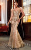 DIVINE FEATHERED MERMAID EVENING GOWN C57 GOLD