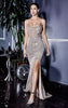 DIVINE SEQUIN COWL FITTED GOWN CF199 ROSE GOLD