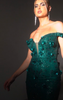 DIVINE FITTED OFF THE SHOULDER EMBELLISHED GOWN CB096 EMERALD